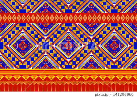 Geometric ethnic oriental pattern. Geometric ethnic pattern. Ethnic pattern. Navajo, Native American tribal fabric design for clothing, textile, wrapping, background, wallpaper, carpet, embroidery Geometric ethnic oriental pattern. Geometric ethnic pattern. Ethnic pattern. Navajo, Native American tribal fabric design for clothing, textile, wrapping, background, wallpaper, carpet, embroidery 141296960