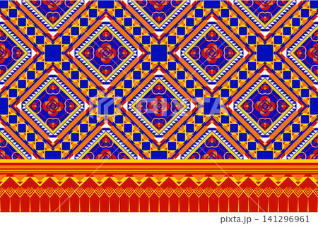 Geometric ethnic oriental pattern. Geometric ethnic pattern. Ethnic pattern. Navajo, Native American tribal fabric design for clothing, textile, wrapping, background, wallpaper, carpet, embroidery Geometric ethnic oriental pattern. Geometric ethnic pattern. Ethnic pattern. Navajo, Native American tribal fabric design for clothing, textile, wrapping, background, wallpaper, carpet, embroidery 141296961