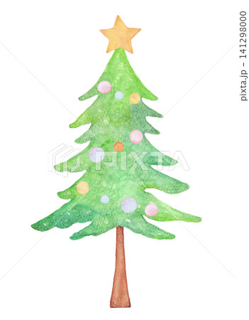 水彩で描いたクリスマスツリー 水彩で描いたクリスマスツリー 141298000