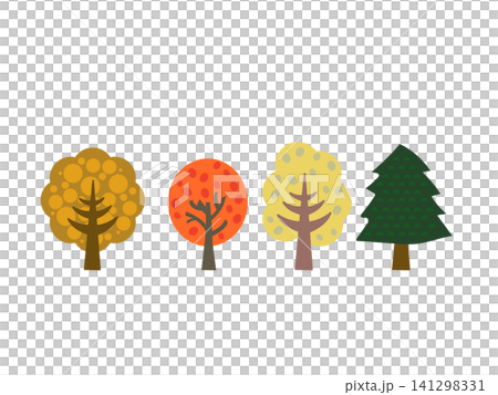 Autumn leaves - a colorful tree illustration Autumn leaves - a colorful tree illustration 141298331