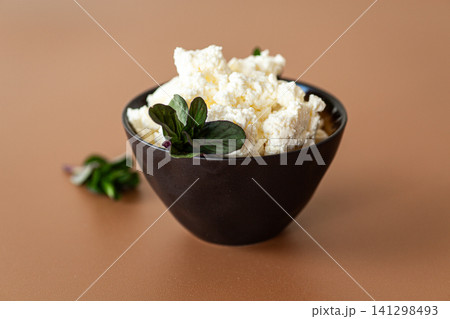 protein rich cottage cheese for healthy breakfast concept 141298493