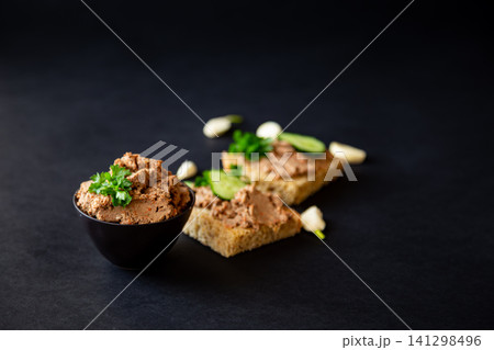 creamy homemade meat spread prepared for gourmet snack creamy homemade meat spread prepared for gourmet snack 141298496