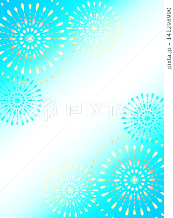 綺麗な打ち上げ花火の背景イラスト/フレーム 枠 夏の風景 綺麗な打ち上げ花火の背景イラスト/フレーム 枠 夏の風景 141298990
