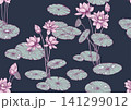 Lotus seamless floral pattern 141299012