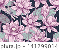 Lotus seamless floral pattern 141299014