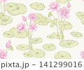 Lotus seamless floral pattern 141299016