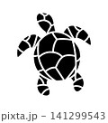 Sea turtle black silhouette vector icon isolated on white background 141299543