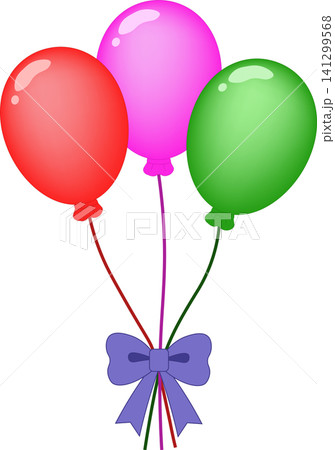 Colorful shiny helium balloons tied with ribbon for celebration design Colorful shiny helium balloons tied with ribbon for celebration design 141299568