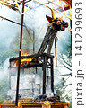 The cremation ceremony for the burning of a bull sculpture in the small town of Ubud on the island of Bali. 141299693