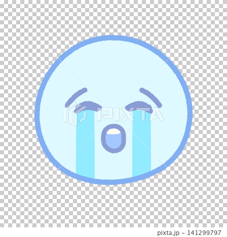 A light blue face emoji crying profusely, shedding a waterfall of tears - hand-drawn illustrations of crying, crying tears of joy, and emotional expressions. A light blue face emoji crying profusely, shedding a waterfall of tears - hand-drawn illustrations of crying, crying tears of joy, and emotional expressions. 141299797