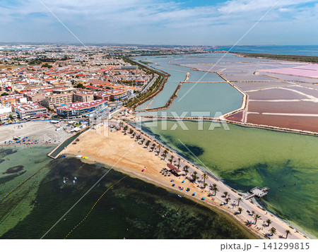 Aerial view of Salinas de San Pedro in Murcia, Spain 141299815