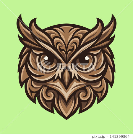 Owl Face Illustration Character Vector Logo Template Owl Face Illustration Character Vector Logo Template 141299864