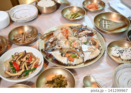 Traditional Korean Soy Sauce Marinated Raw Crab Traditional Korean Soy Sauce Marinated Raw Crab 141299967