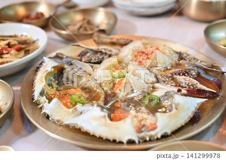 Traditional Korean Soy Sauce Marinated Raw Crab Traditional Korean Soy Sauce Marinated Raw Crab 141299978