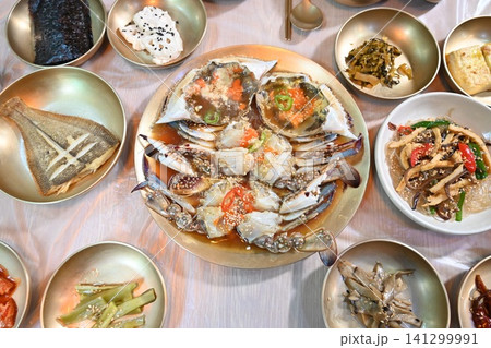 Traditional Korean Soy Sauce Marinated Raw Crab Traditional Korean Soy Sauce Marinated Raw Crab 141299991