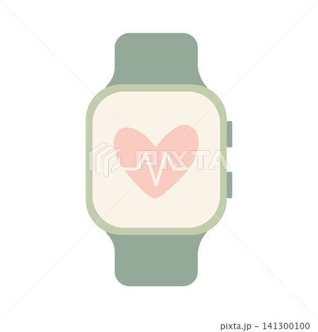 Smartwatch displaying heart rate monitoring fitness tracking 141300100