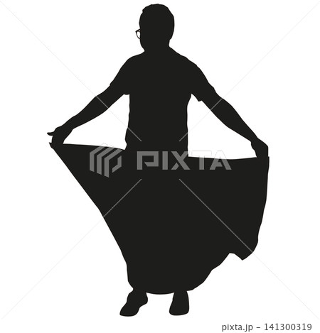 Black silhouette of a man holding a blank banner above his head isolated on a white background, male person displaying an empty sign for advertising or message Black silhouette of a man holding a blank banner above his head isolated on a white background, male person displaying an empty sign for advertising or message 141300319