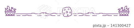 Outer space exploration rover and galaxy line divider or frame border. Outer space mission linear separator, cosmos exploration vector divider. Astronomy border with rover vehicle on planet surface Outer space exploration rover and galaxy line divider or frame border. Outer space mission linear separator, cosmos exploration vector divider. Astronomy border with rover vehicle on planet surface 141300427