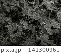 intricate monochrome macro texture of distressed floral fabric with frayed fibers for dark abstract background design 141300961