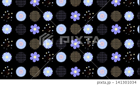 ミッドセンチュリー風と北欧風のお花のパターン背景壁紙 ミッドセンチュリー風と北欧風のお花のパターン背景壁紙 141301034