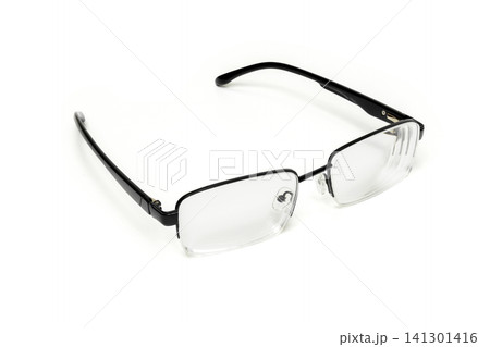 black mens glasses on a white background black mens glasses on a white background 141301416