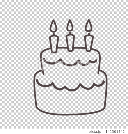 Line drawing of a birthday cake 141301542