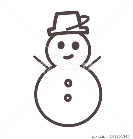 雪だるまの線画アイコン 雪だるまの線画アイコン 141301543