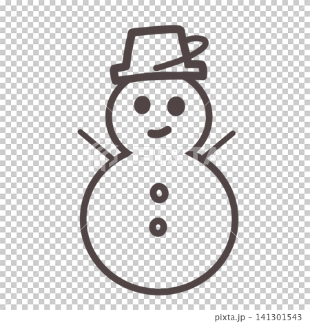 雪だるまの線画アイコン 雪だるまの線画アイコン 141301543