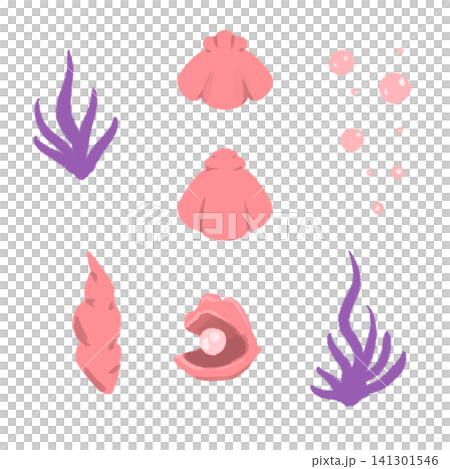 Illustration of a pink seashell Illustration of a pink seashell 141301546