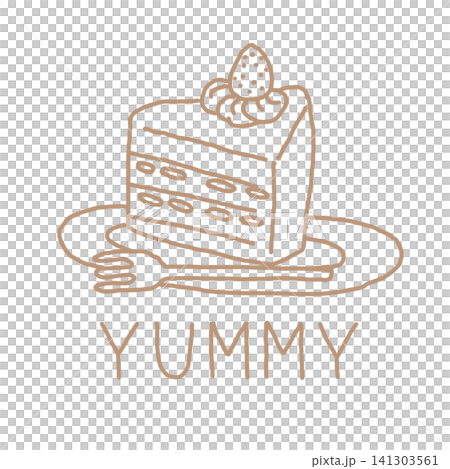 The word "Yummy" and an illustration of a shortcake. The word "Yummy" and an illustration of a shortcake. 141303561