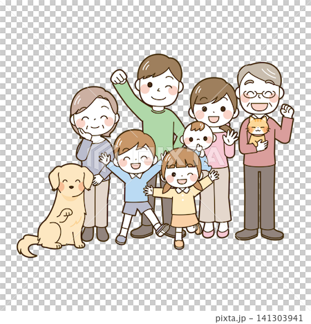 元気な二世代家族7人+犬・猫 元気な二世代家族7人+犬・猫 141303941