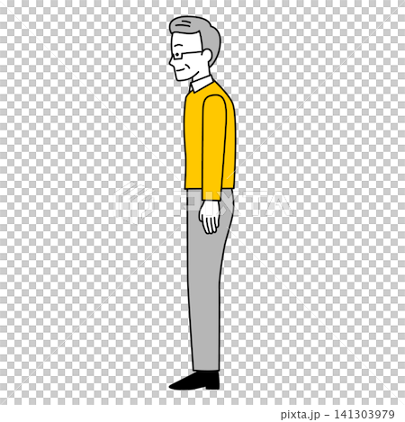 An elderly man facing directly to the side (full body) An elderly man facing directly to the side (full body) 141303979