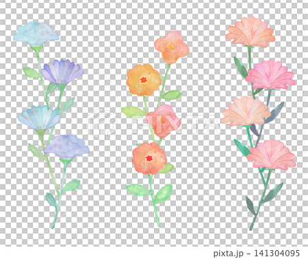 一組水彩花卉插畫 一組水彩花卉插畫 141304095