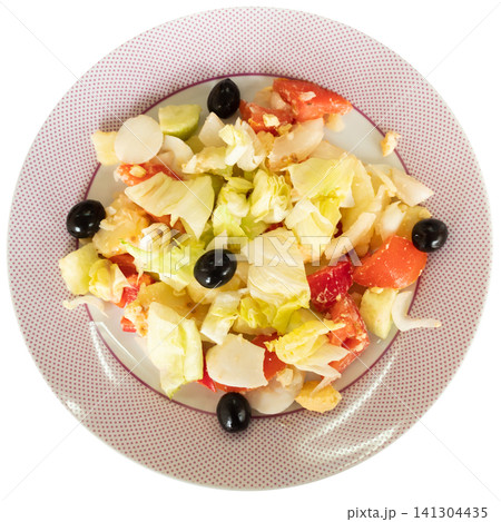 Summer salad of fresh vegetables with egg Summer salad of fresh vegetables with egg 141304435