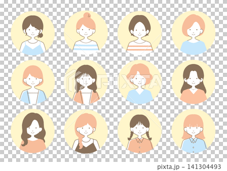 角色圖示(一套12個)- 女性 1 角色圖示(一套12個)- 女性 1 141304493