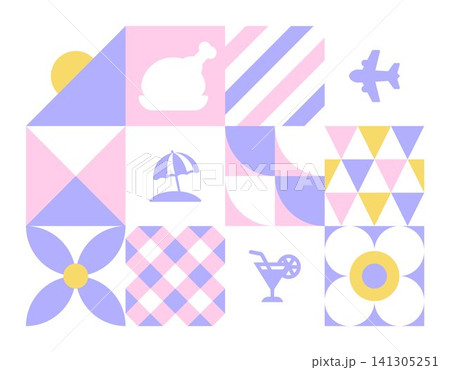 Summer travel geometric background 141305251