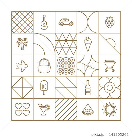 Summer background vacation geometric outline Summer background vacation geometric outline 141305262