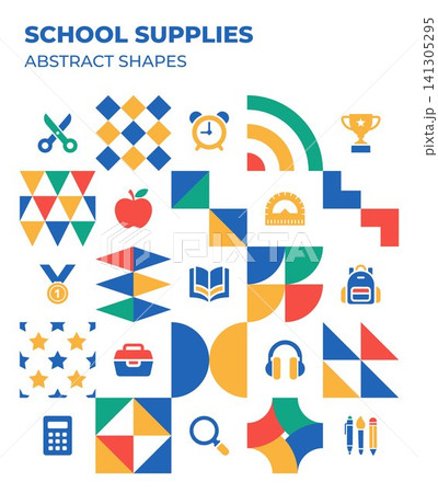 school supplies background geometric school supplies background geometric 141305295