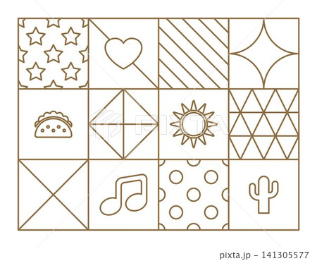 Mexico Independence Day family geometric gold outline Mexico Independence Day family geometric gold outline 141305577