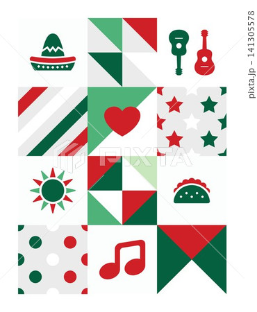Mexico illustration geometric background 141305578