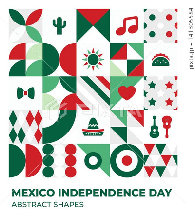Happy Mexico independence day abstract shapes Happy Mexico independence day abstract shapes 141305584
