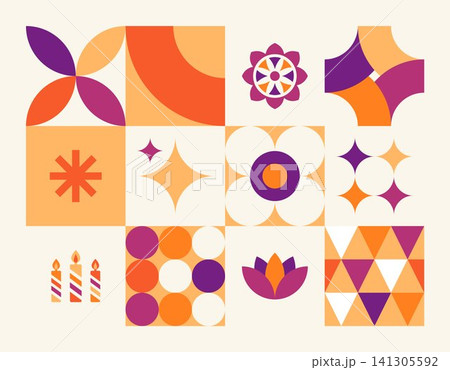 Diwali festival background geometric flat Diwali festival background geometric flat 141305592