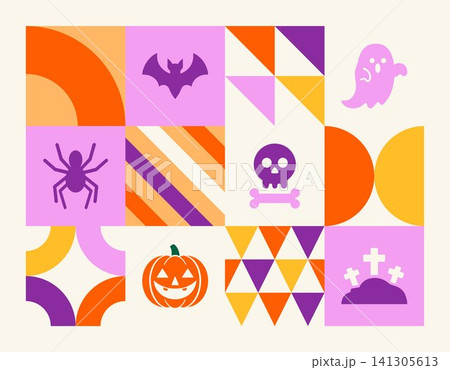 Happy halloween spooky background geometric Happy halloween spooky background geometric 141305613