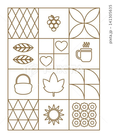 Autumn sale geometric background line art 141305635