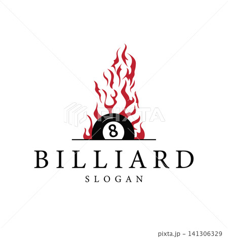 billiard ball design with a simple fire silhouette as the identity of the billiard club billiard ball design with a simple fire silhouette as the identity of the billiard club 141306329