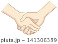 握手のイラスト｜ビジネス契約・合意・信頼・協力・パートナーシップ・シンプルフラットベクター 141306389