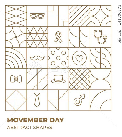 Movember mustache men geometric gold outlines Movember mustache men geometric gold outlines 141306573