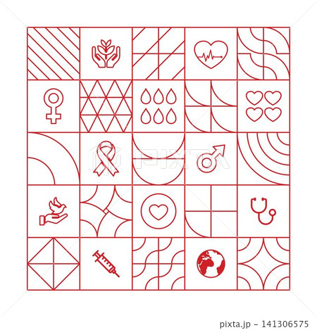 World Aids Day Geometric background outlines 141306575