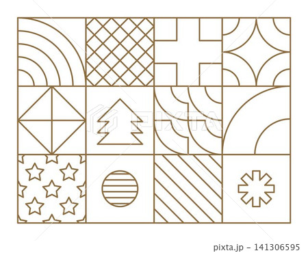 Geometric Lines Merry Christmas Design Geometric Lines Merry Christmas Design 141306595