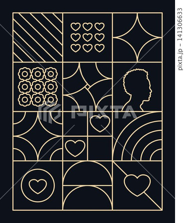Minimal Outlines Black History Month Gold Design Minimal Outlines Black History Month Gold Design 141306633